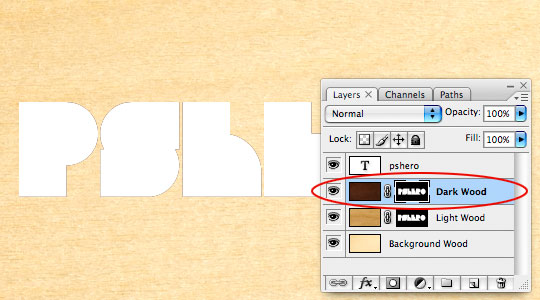 Photoshop制作木纹特效文字教程6