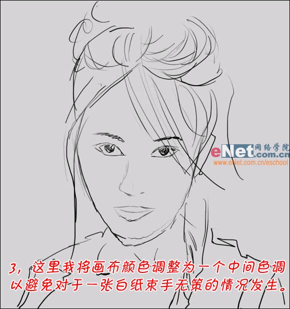 Photoshop 打造美女素描效果4