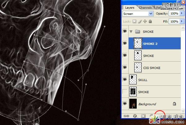 用PS合成骷髅烟雾禁烟标志22
