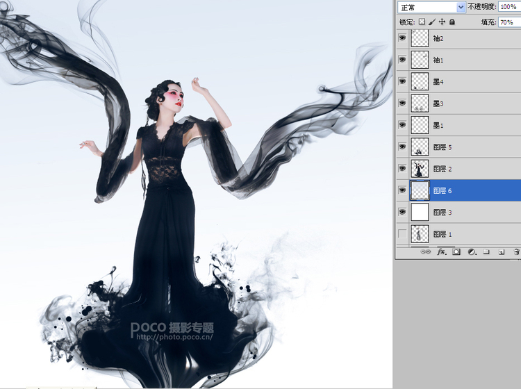 Photoshop合成创意水墨人像教程17