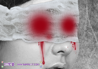 PS打造用纱布蒙着被刺流血的双眼的女人72