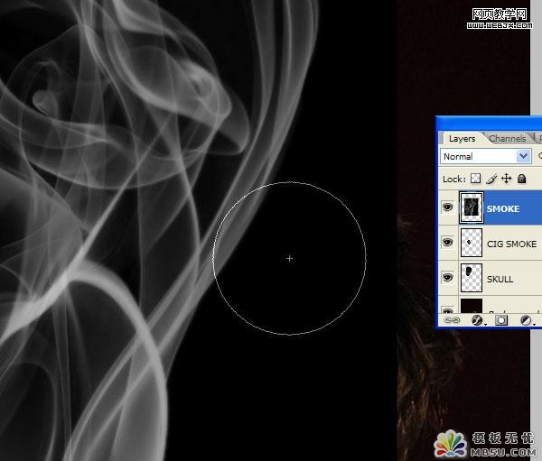 用PS合成骷髅烟雾禁烟标志15