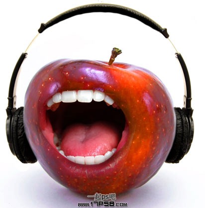 PS合成一只长着大嘴巴的苹果详细教程1