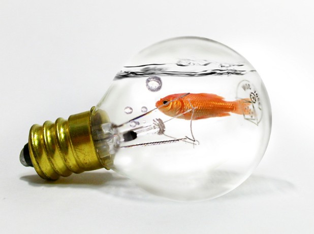 PhotoShop合成灯泡里的金鱼创意概念作品效果教程1