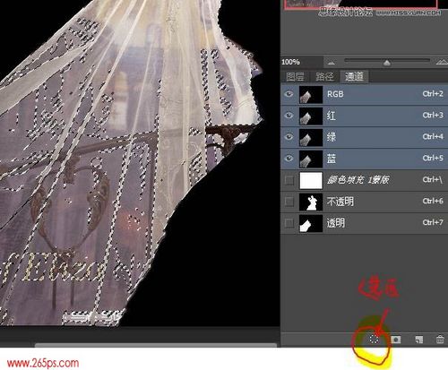 Photoshop通道工具给婚纱照片抠图5