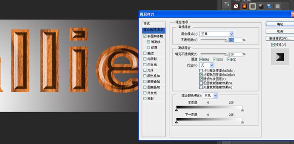 利用图层样式制作一个质感很强的字效13