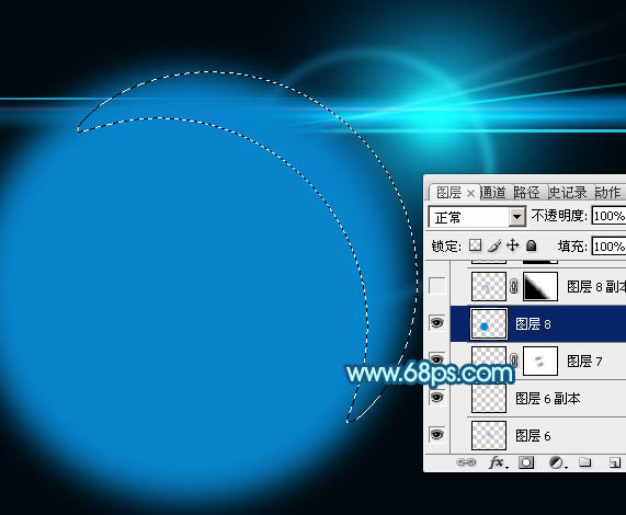 Photoshop制作简单的蓝色光晕27