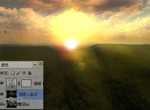 Photoshop调出漂亮的森林日出效果8
