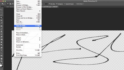 PS把自己的手写签名制成作品水印效果教程7