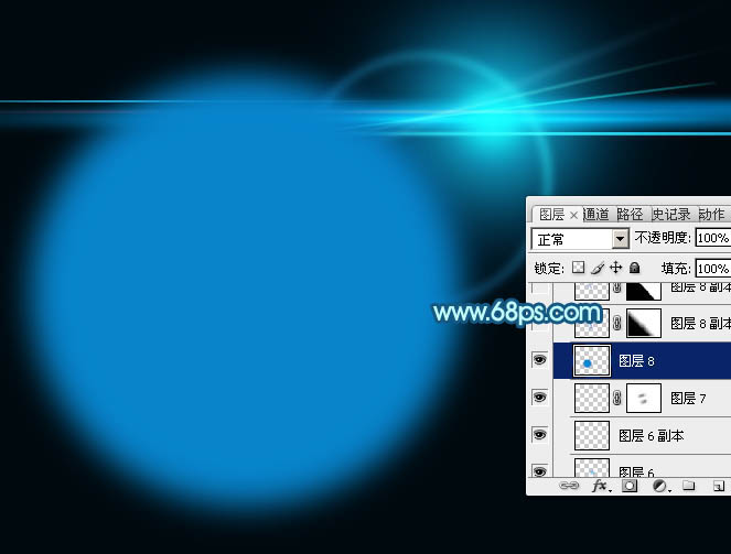 Photoshop制作简单的蓝色光晕26