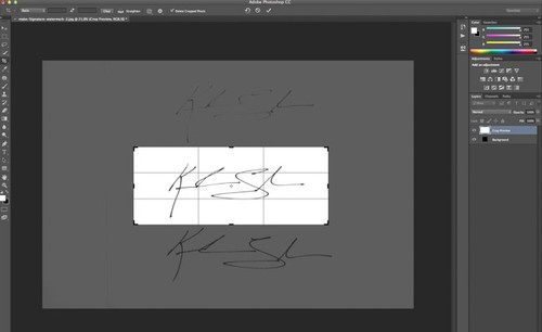 PS把自己的手写签名制成作品水印效果教程3