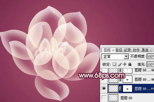 巧用Photoshop绘制半透明光影花朵17