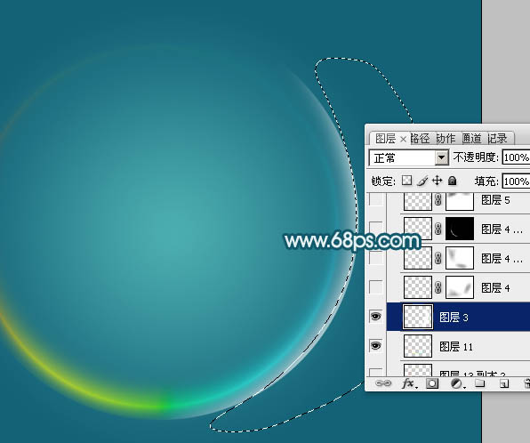 PS制作透明气泡样式的绿色环保图案标志7