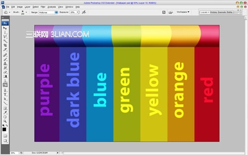 Photoshop打造漂亮的三维彩虹效果壁纸11