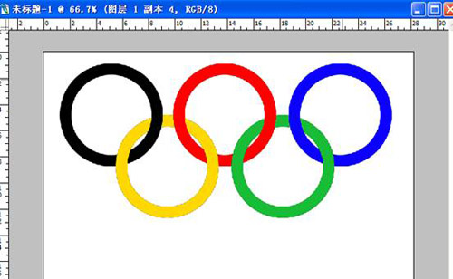 ps如何制作奥运五环标志9