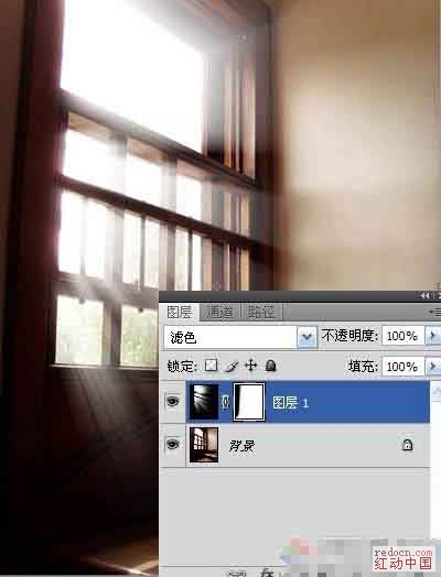 Photoshop为窗户照片加上柔和的透射光线13