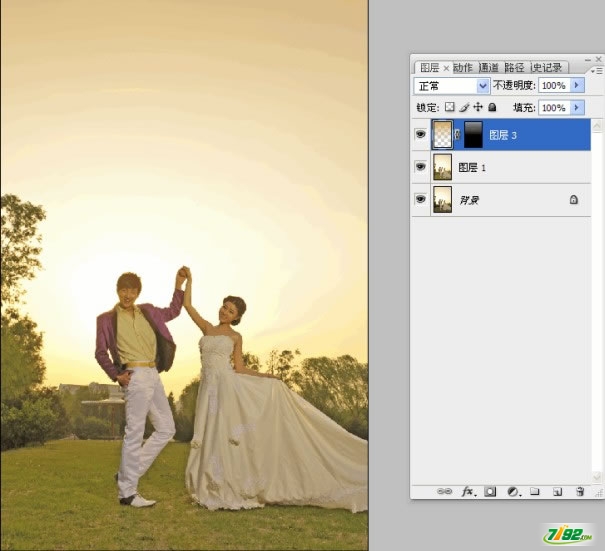 Photoshop傍晚逆光婚纱照后期处理技巧3