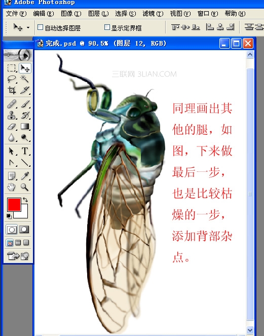 Photoshop绘制一只真实的蝉34