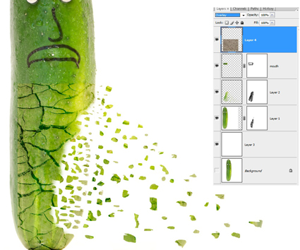 ps制作分裂的黄瓜教程14
