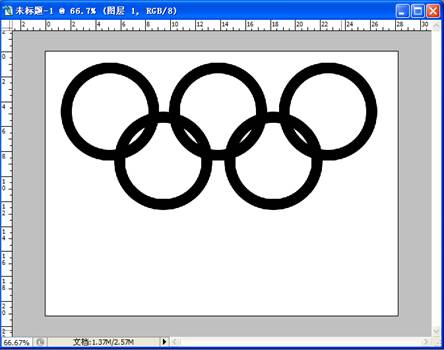 ps如何制作奥运五环标志5