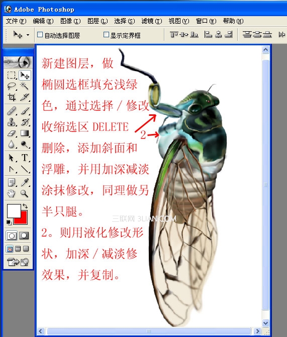 Photoshop绘制一只真实的蝉33