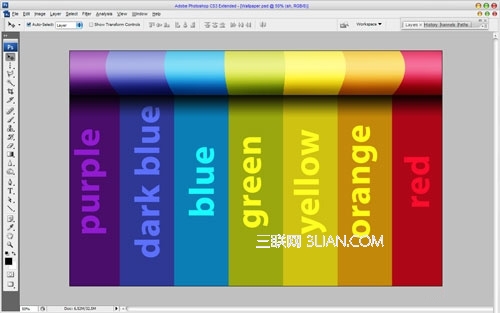 Photoshop打造漂亮的三维彩虹效果壁纸12