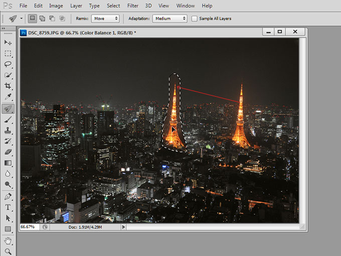 Photoshop CS6 新功能－Remix Tool乾坤大挪移4