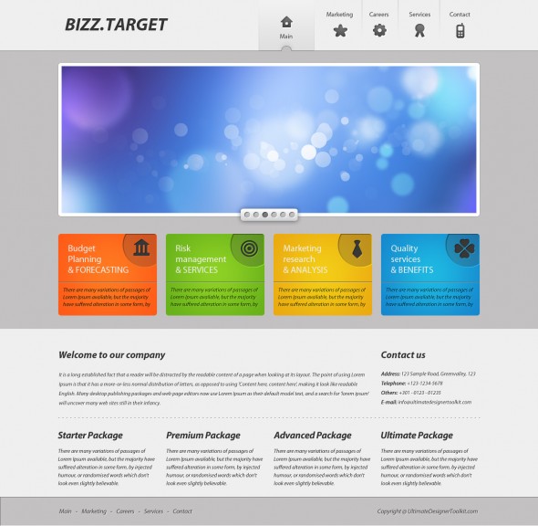 PhotoShop制作灰色调绚丽的商业web网页设计教程2