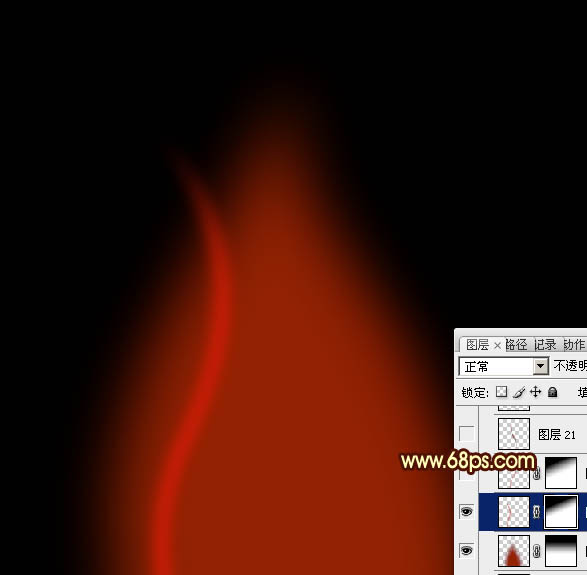 Photoshop路径工具制作火焰教程7