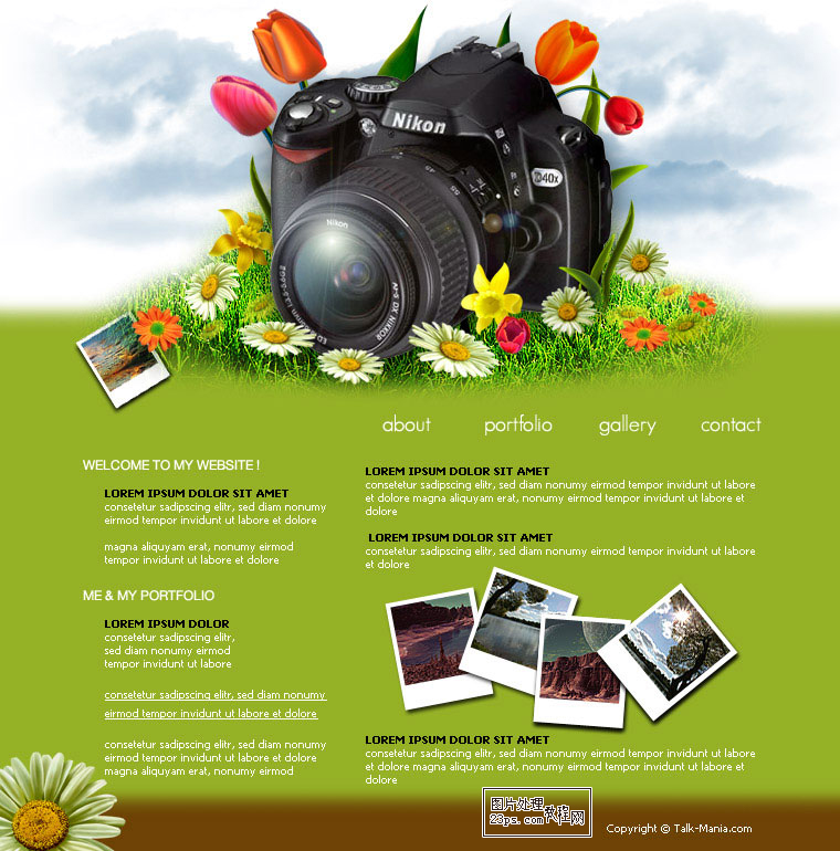 PS设计制作摄影主题网站主页教程1