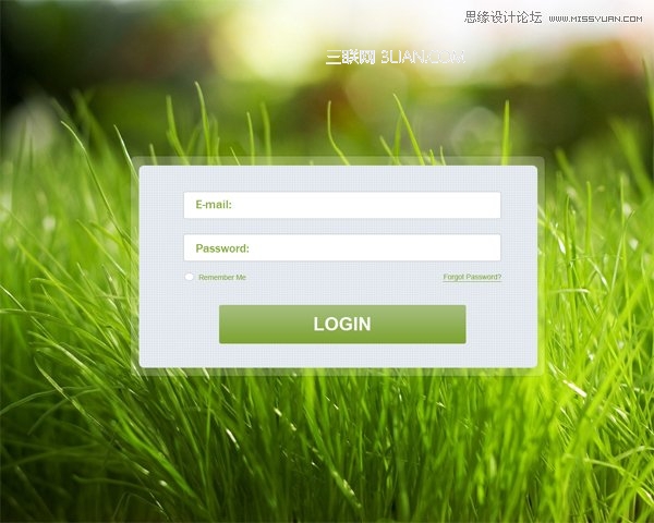 清新风格绿色登陆框制作教程1