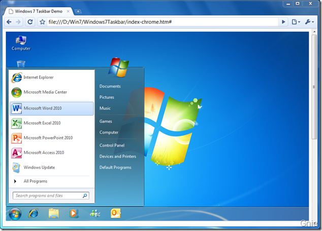 HTML+CSS 模仿Windows 7 桌面效果3