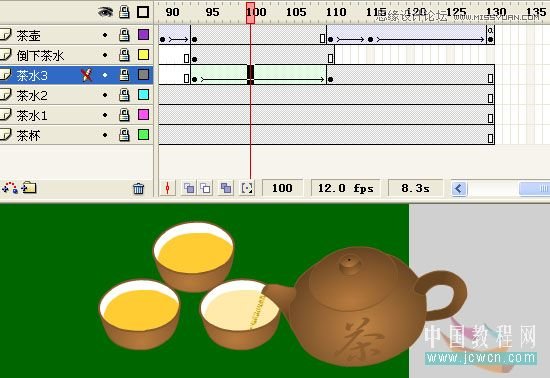 Flash教你制作悠闲来喝茶动画教程13