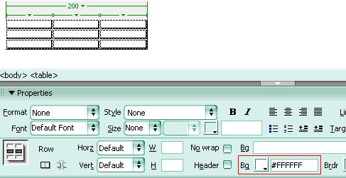 Dreamweaver制作细边表格3