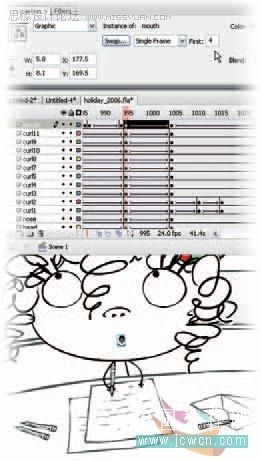 Flash cs3教程：图形元件的同步与不同步10