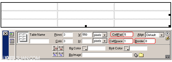 Dreamweaver精细化网页中表格的外观3