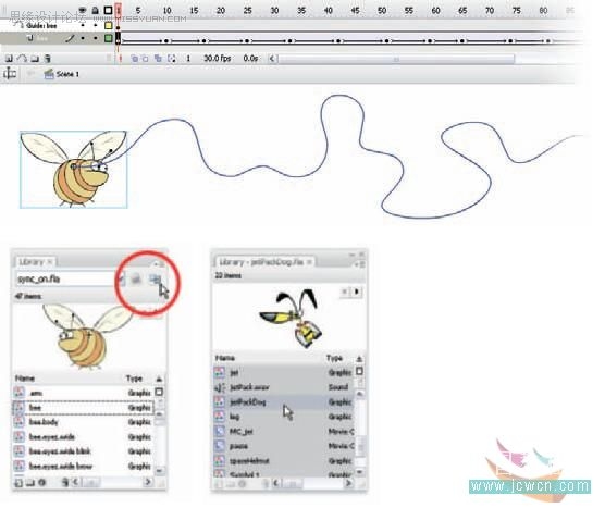 Flash cs3鼠绘教程：图形元件的同步应用5