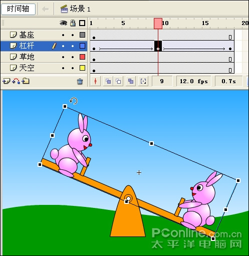 Flash制作可爱的“小兔子跷跷板”动画28