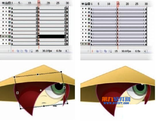 Flash制作摇动的卡通头像6