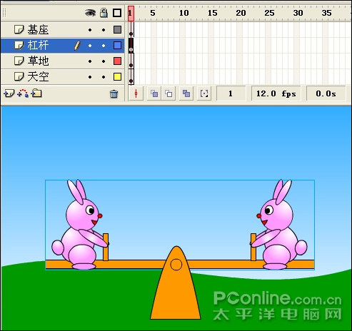 Flash制作可爱的“小兔子跷跷板”动画25