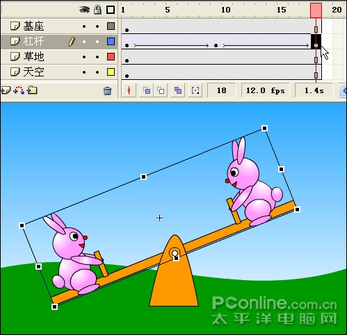 Flash制作可爱的“小兔子跷跷板”动画27