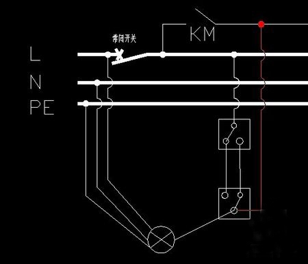 双控开关接线图解析1