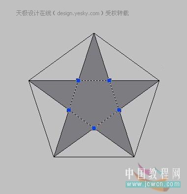 AutoCAD拉伸命令快速绘制立体五角星2