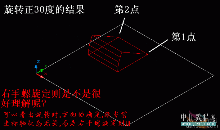 AutoCAD三维基础教程：右手螺旋定则6