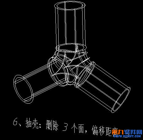 AutoCAD制作三通管模型图7