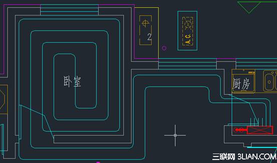 浩辰CAD教程：地板采暖手动绘制盘管4