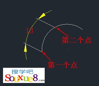 CAD2013弧长标注用于标注圆弧10