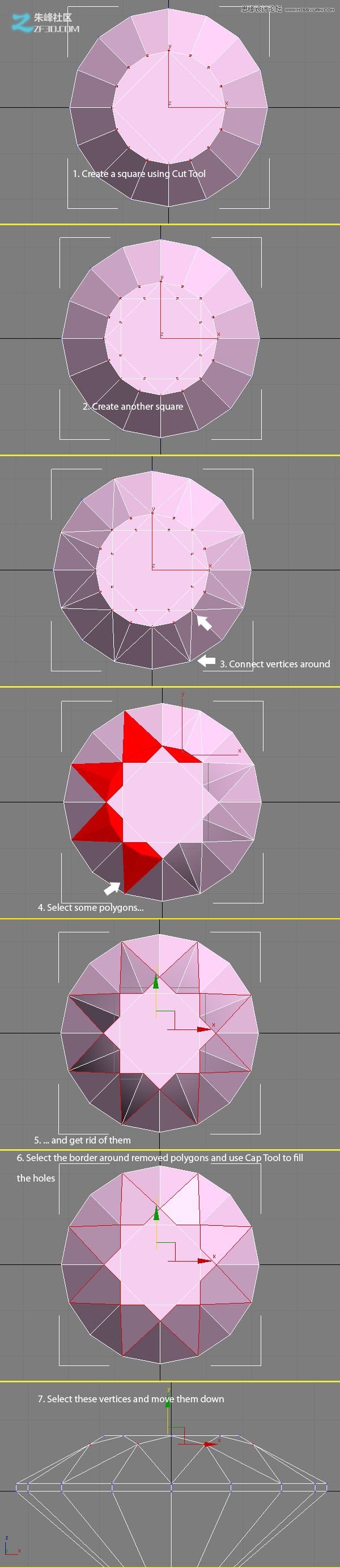 3Dmax制作创建非常精致的3D钻石戒指9