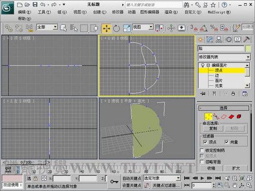 3Dmax向日葵的面片建模教程4
