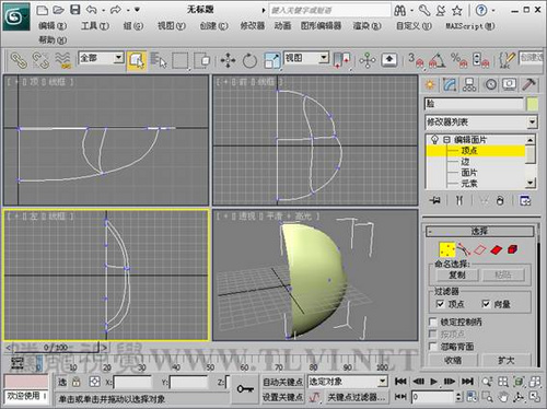 3Dmax向日葵的面片建模教程6